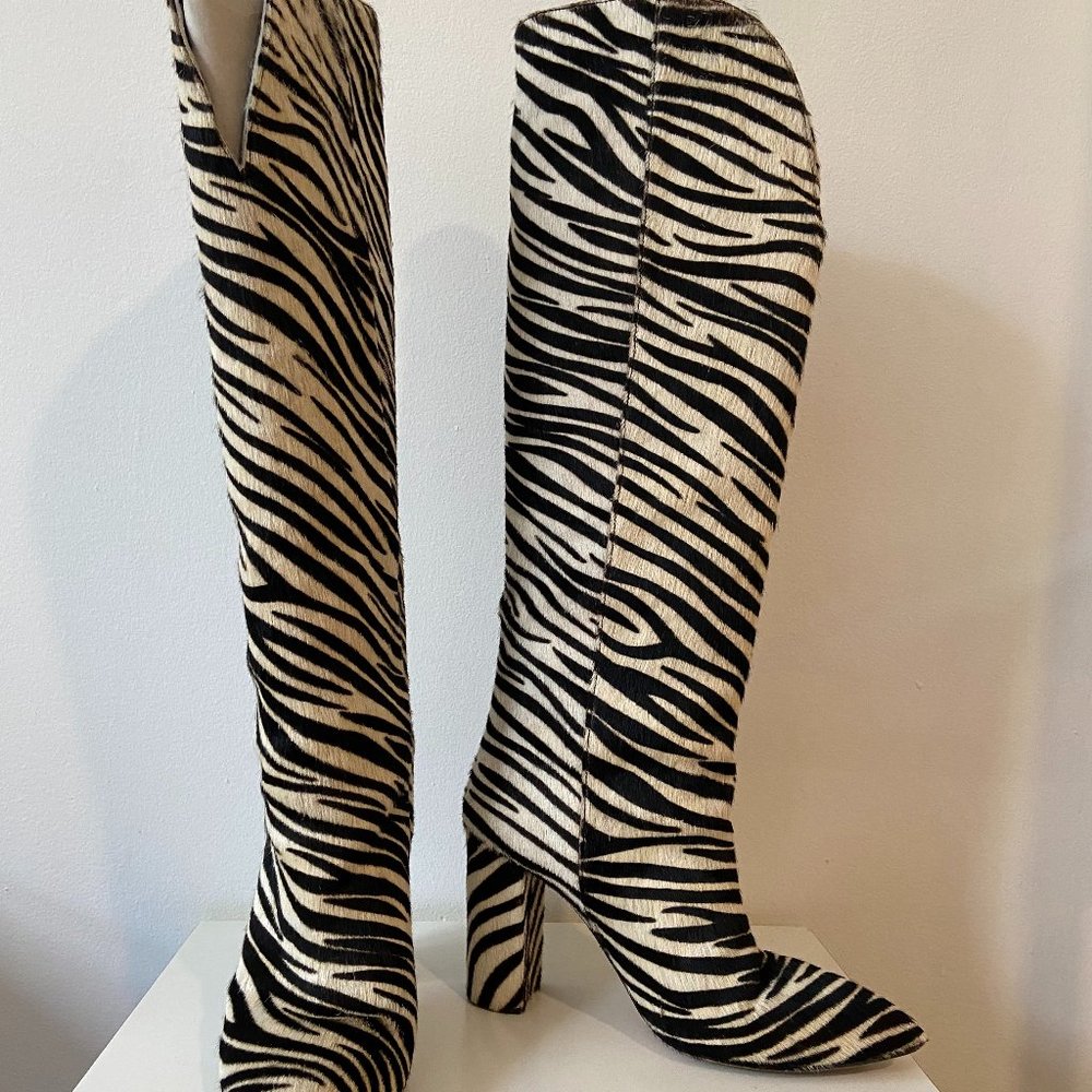 Paris Texas Knee High Pull on Haircalf boots